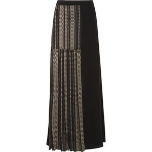 Zeus + Dion pleated metallic-trimmed silk maxi skirt